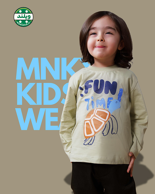 بلوز آستین بلند پسرانه طرح لاک پشت 3 تا 6 سال