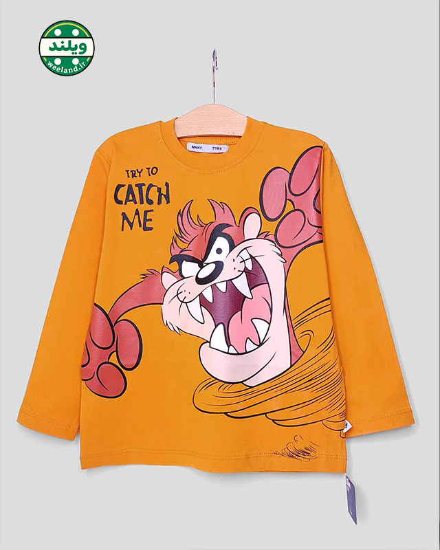 بلوز آستین بلند پسرانه طرح کچ می 7 تا 10 سال