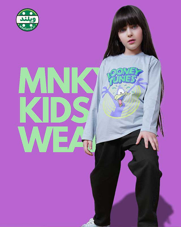 بلوز آستین بلند دخترانه طرح لونی تونز 7 تا 10 سال