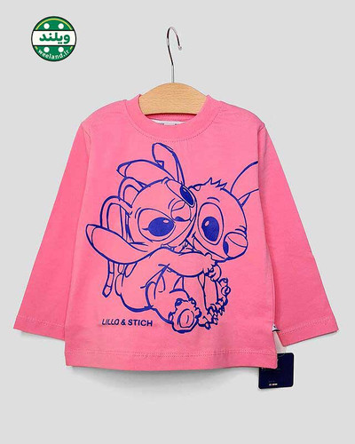 بلوز آستین بلند دخترانه طرح استیچ 3 تا 6 سال برند مانکی