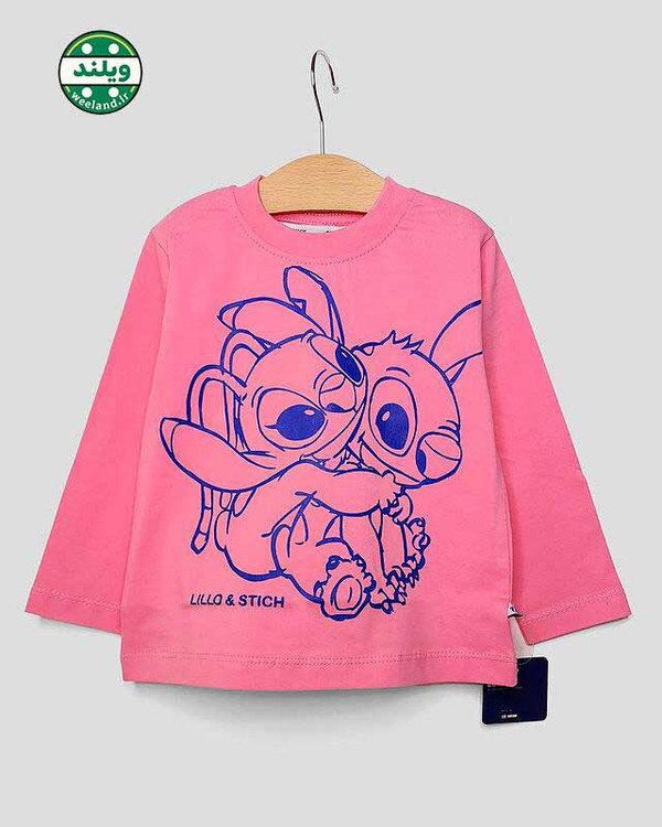 بلوز آستین بلند دخترانه طرح استیچ 3 تا 6 سال برند مانکی