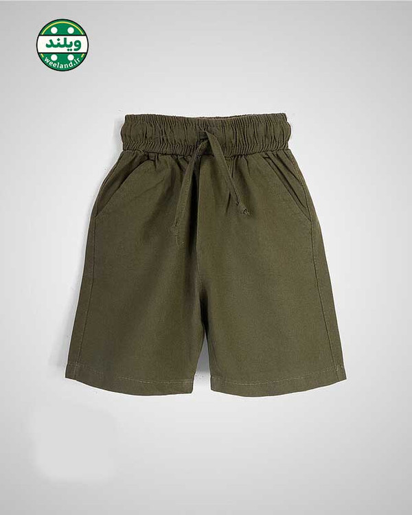 شلوارک لینن رنگ یشمی