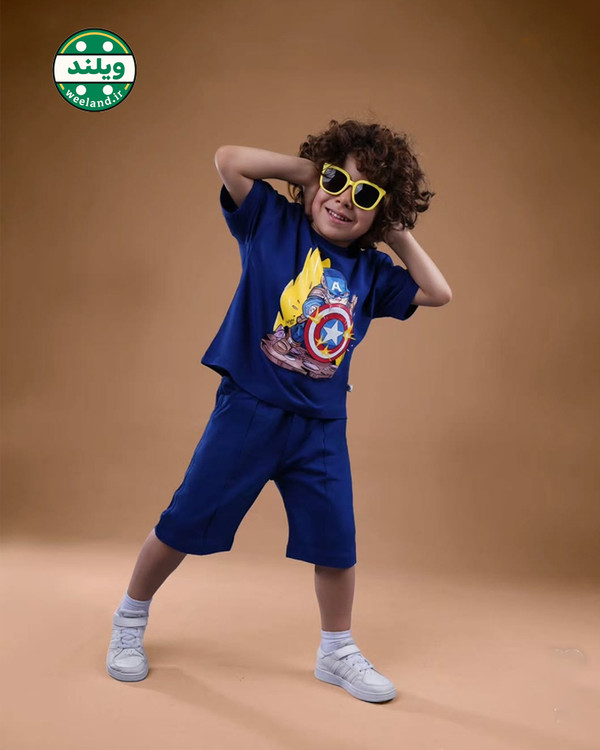 تیشرت شلوارک با طرح کاپیتان مارول 3 تا 6 سال