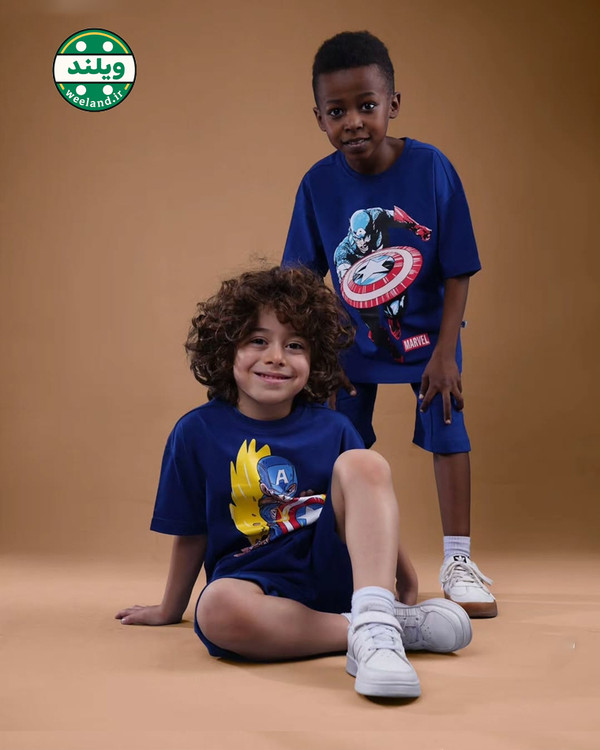 تیشرت شلوارک با طرح کاپیتان مارول 3 تا 6 سال