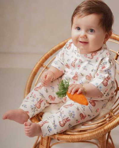 ست نوزادی طرح خرگوش گلی 6 تا 24 ماه