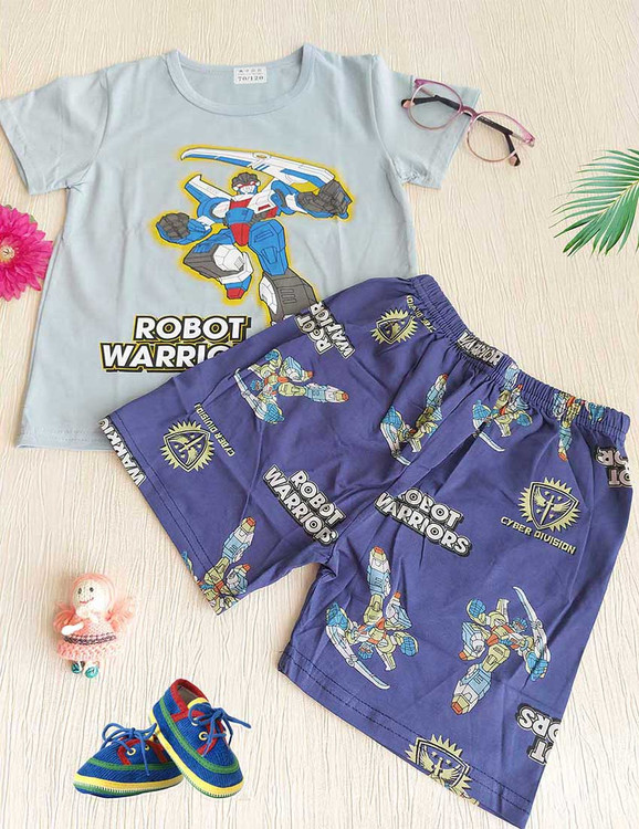 ست راحتی تیشرت و شلوارک مرد آهنین 3 تا 6 سال