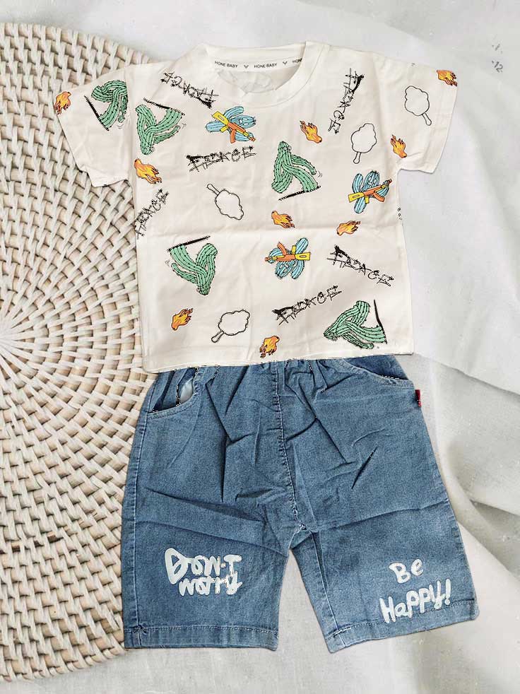 ست تیشرت و شلوارک طرح کاکتوس 1 تا 5