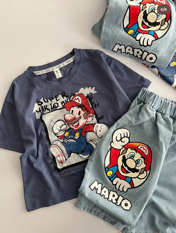 ست تیشرت و شلوارک طرح ماریو 5 تا 10 سال