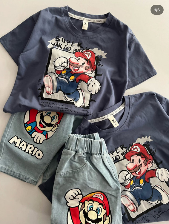 ست تیشرت و شلوارک طرح ماریو 5 تا 10 سال