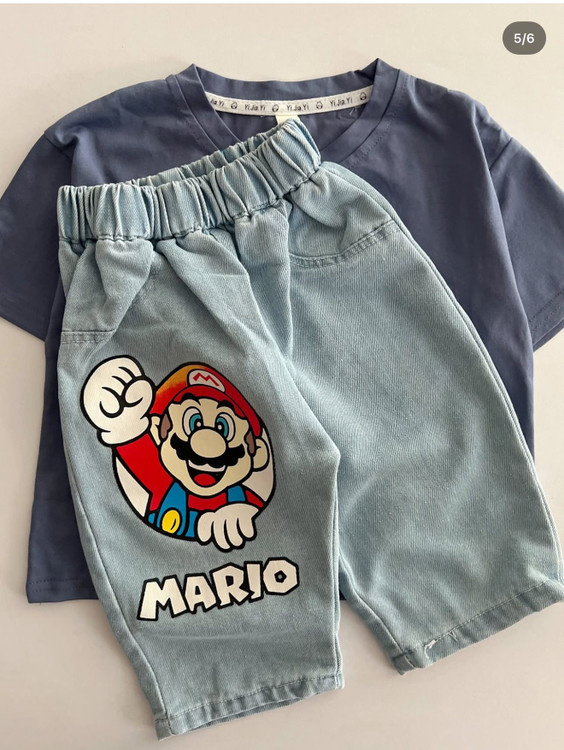 ست تیشرت و شلوارک طرح ماریو 5 تا 10 سال