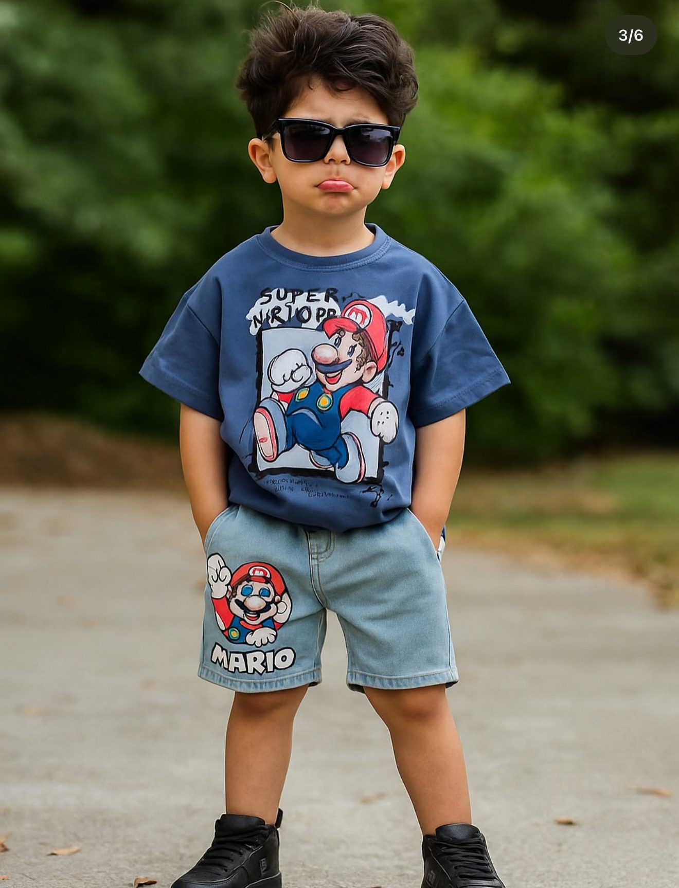 ست تیشرت و شلوارک طرح ماریو 5 تا 10 سال