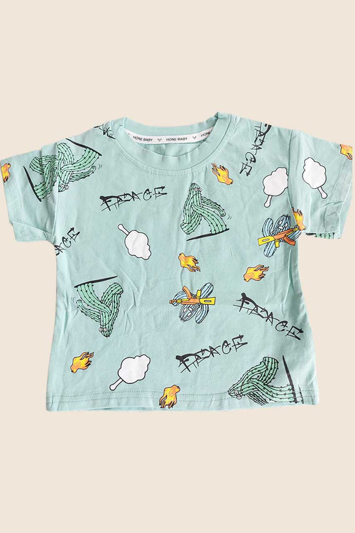 ست تیشرت و شلوارک طرح کاکتوس 1 تا 5