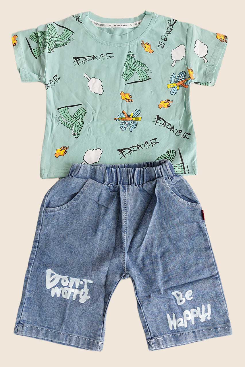 ست تیشرت و شلوارک طرح کاکتوس 1 تا 5