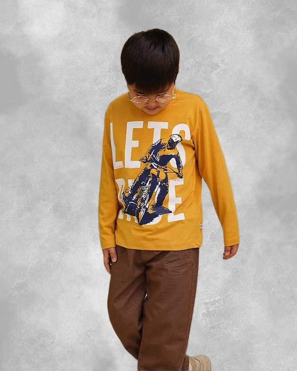 بلوز آستین بلند پسرانه طرح موتور 7 تا 10 سال