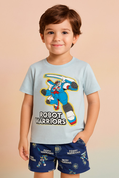 ست راحتی تیشرت و شلوارک مرد آهنین 3 تا 6 سال