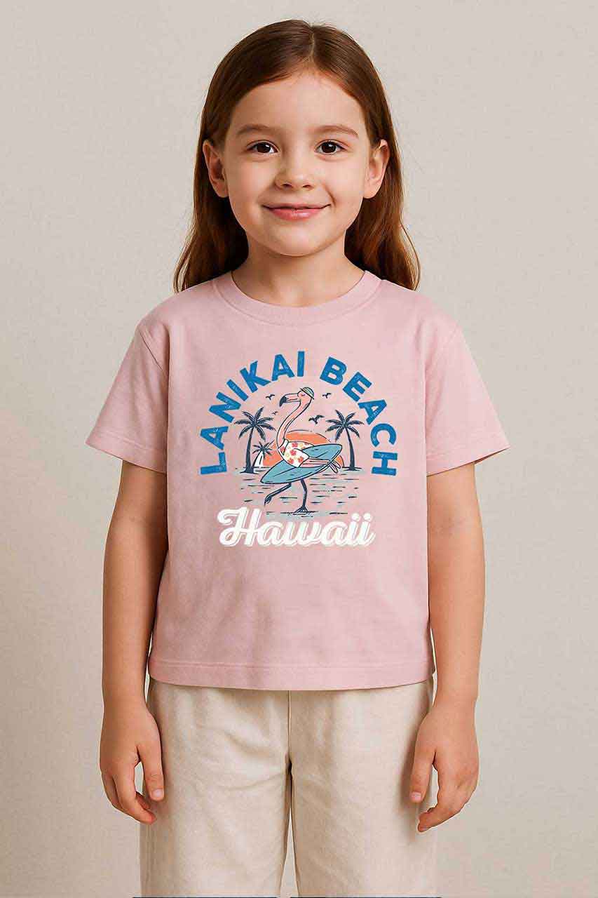 تیشرت و شلوار طرح ساحل هاوایی فلامینگو 7 تا 13 سال