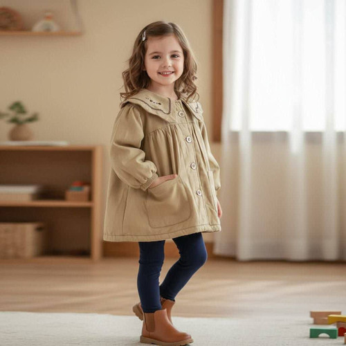 پالتو کتان بچگانه داخل خز 1 تا 6 سال