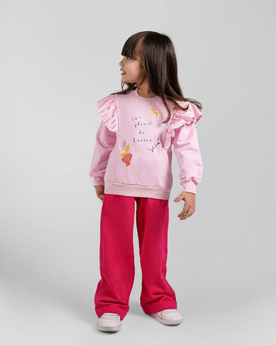 ست بلوز و شلوار 3 تا 9 سال آستین چین دار