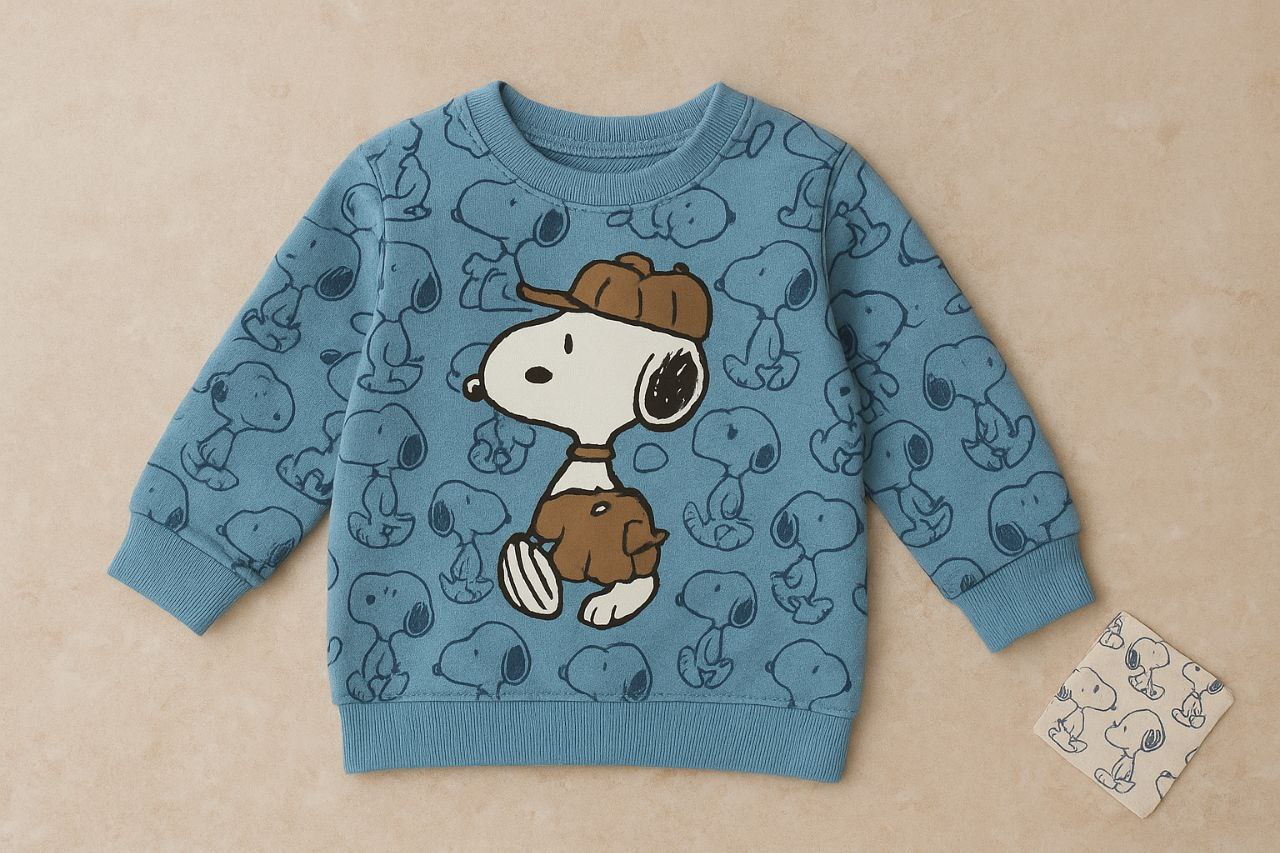 بلوز دورس بچگانه تا 1 سال طرح اسنوپی