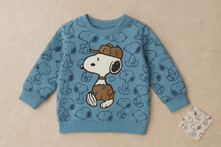 بلوز دورس بچگانه تا 1 سال طرح اسنوپی