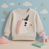 بلوز دورس دخترانه طرح تک شاخ 2 تا 5 سال