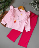 ست بلوز و شلوار 3 تا 9 سال آستین چین دار