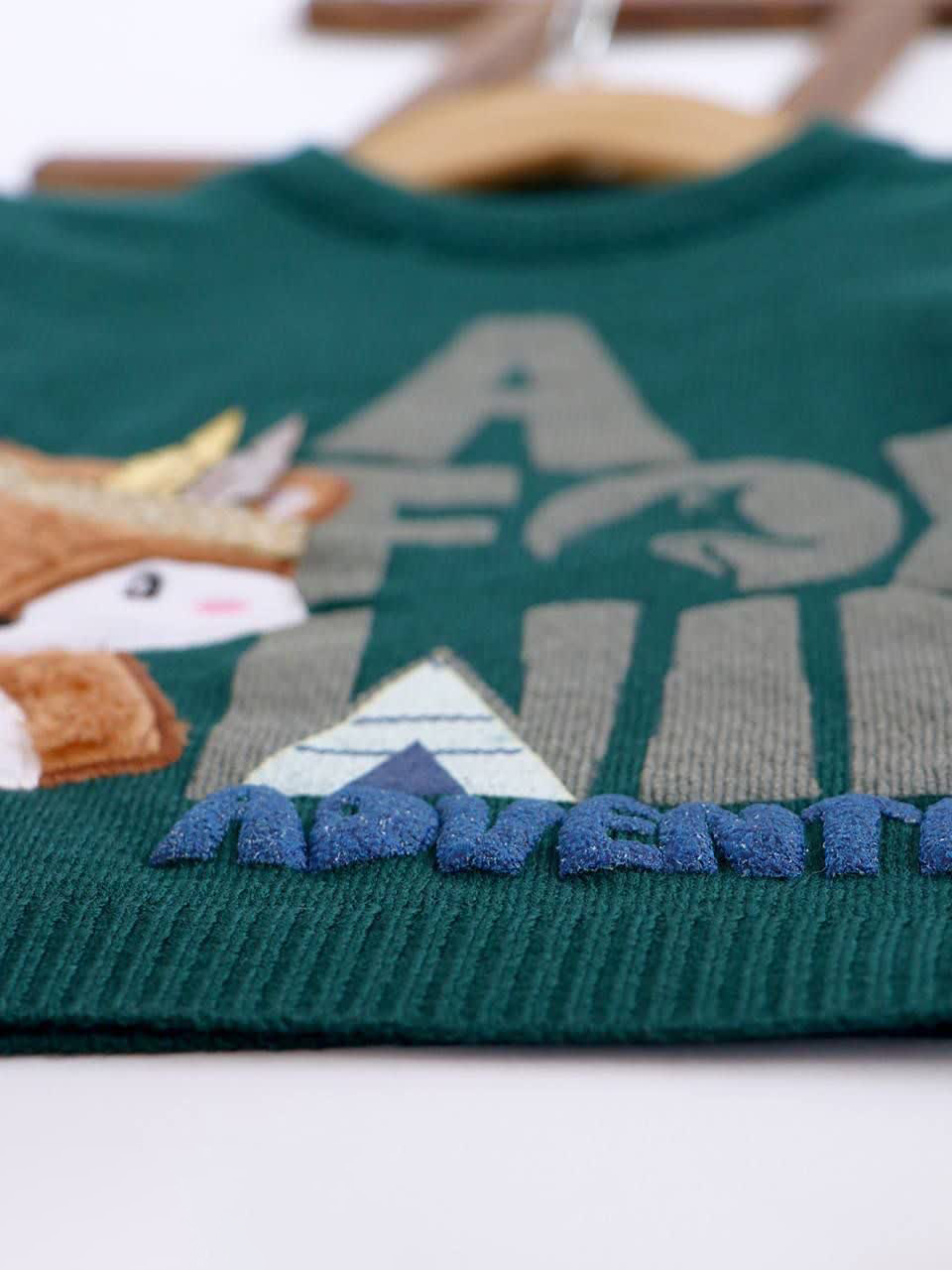 بلوز بافت 6 تا 9 سال طرح روباه سرخپوست