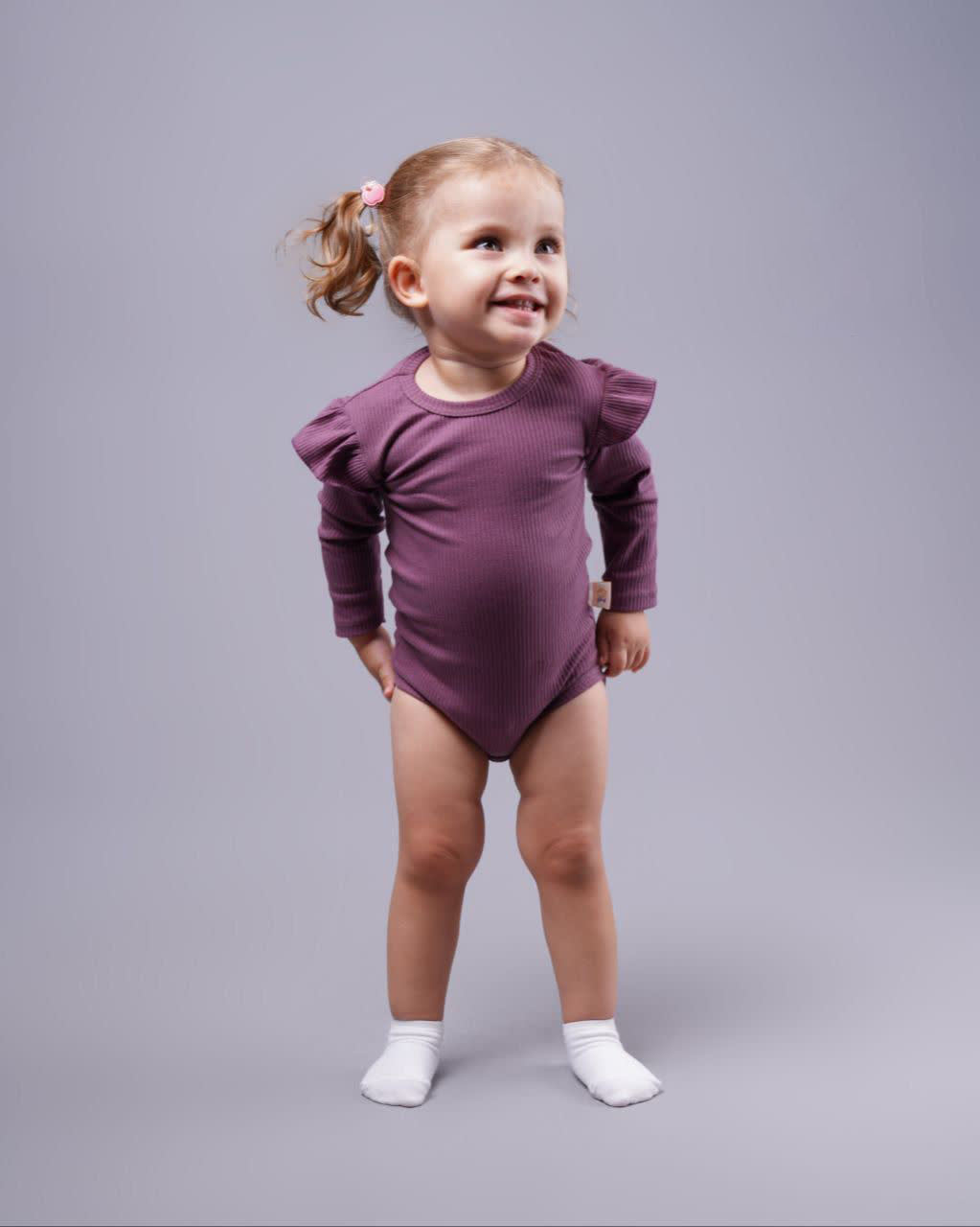 بادی دخترانه کبریتی آستین چین دار