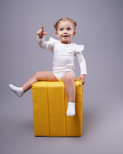 بادی دخترانه کبریتی آستین چین دار