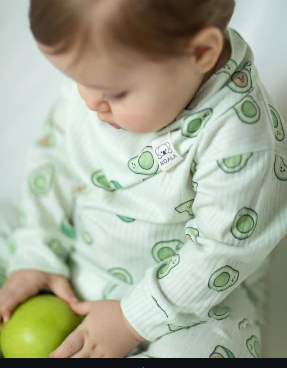 ست نوزادی سه تکه نوزادی طرح آواکادو تا 3 سال