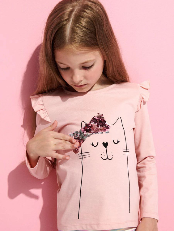 تیشرت دخترانه آستین بلند 4 تا 6 سال