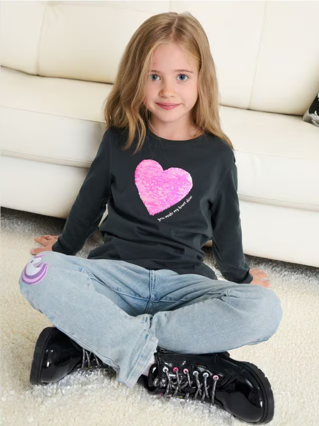 تیشرت دخترانه آستین بلند 6 تا 10 سال