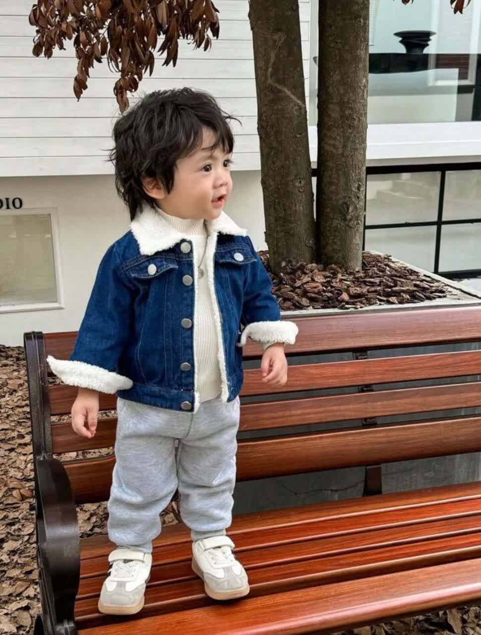 ژاکت جین با شلوار داخل کرکی پسرانه 2 تا 3 سال