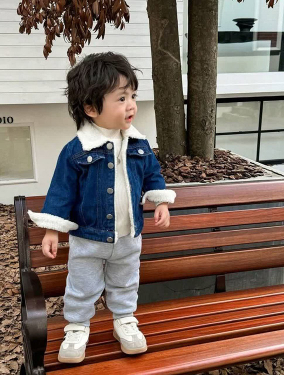 ژاکت جین با شلوار داخل کرکی پسرانه 2 تا 3 سال