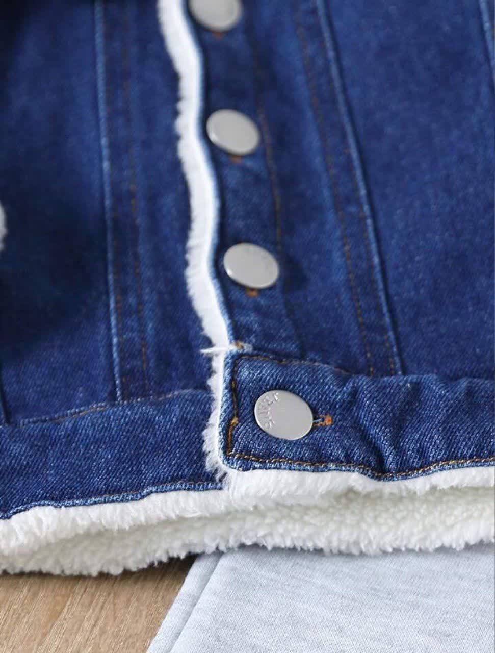 ژاکت جین با شلوار داخل کرکی پسرانه 2 تا 3 سال