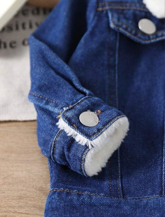 ژاکت جین با شلوار داخل کرکی پسرانه 2 تا 3 سال