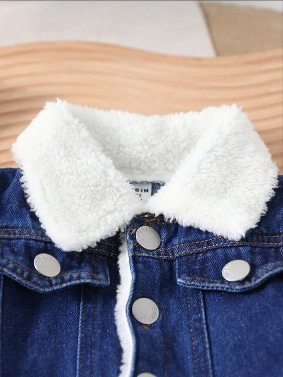 ژاکت جین با شلوار داخل کرکی پسرانه 2 تا 3 سال