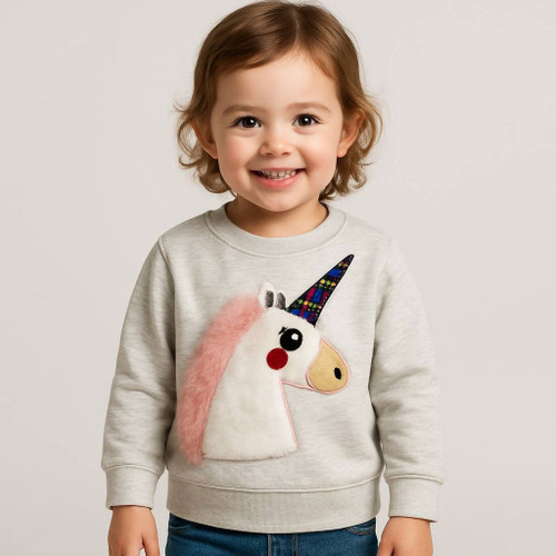 بلوز دورس دخترانه طرح تک شاخ 2 تا 5 سال