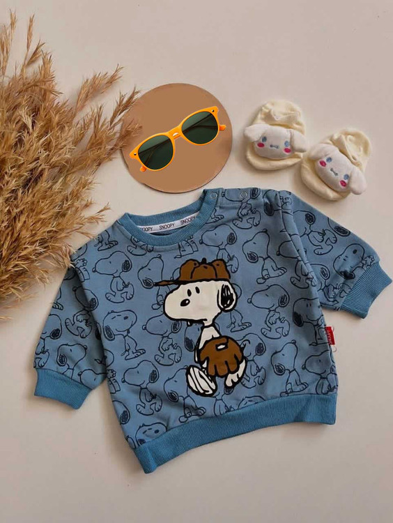 بلوز دورس بچگانه تا 1 سال طرح اسنوپی لباس نوزادی