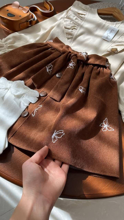 شومیز دامن پروانه 4 تا 11 سال