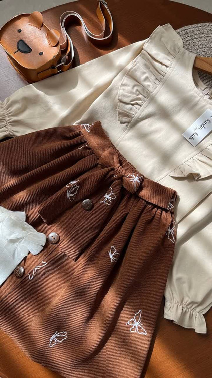 شومیز دامن پروانه 4 تا 11 سال