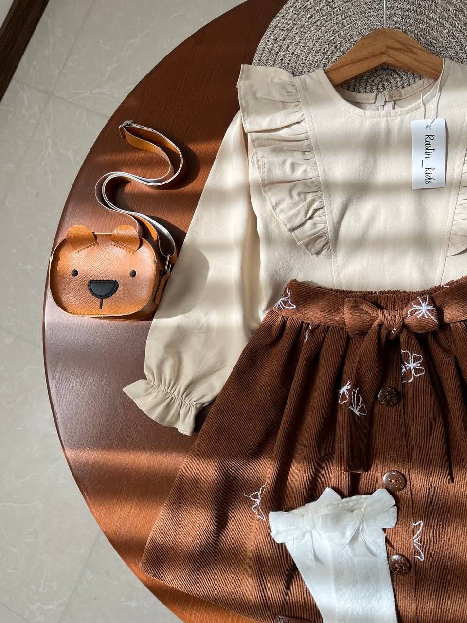 شومیز دامن پروانه 4 تا 11 سال