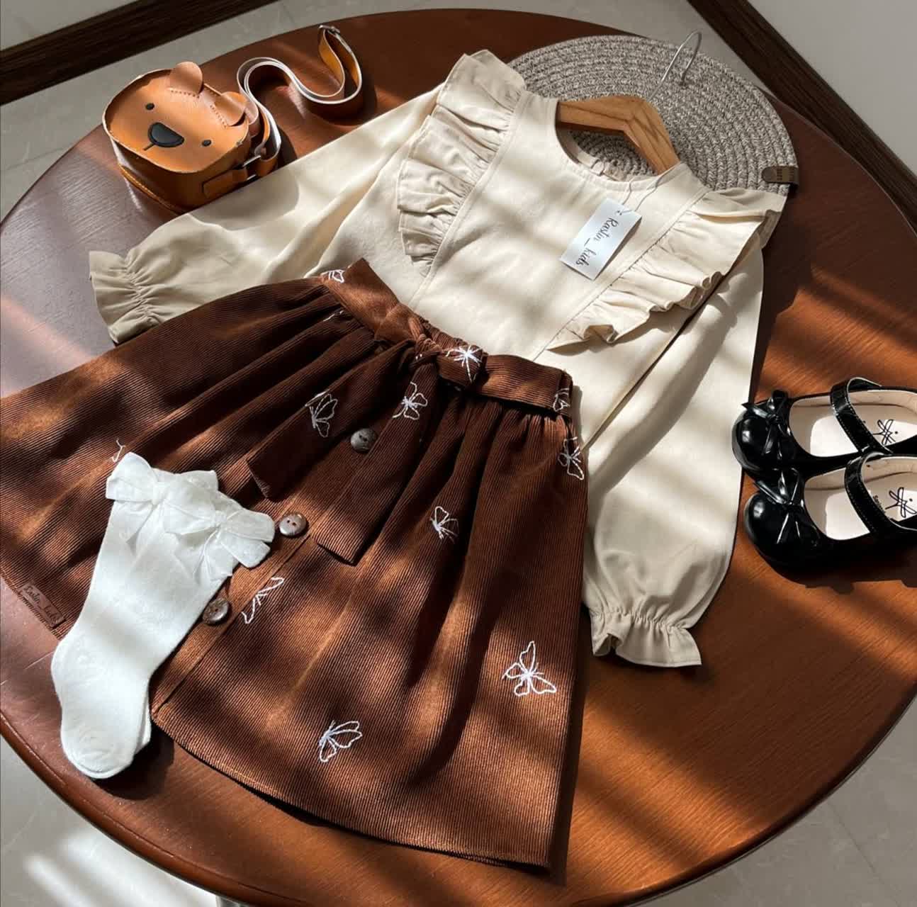 شومیز دامن پروانه 4 تا 11 سال