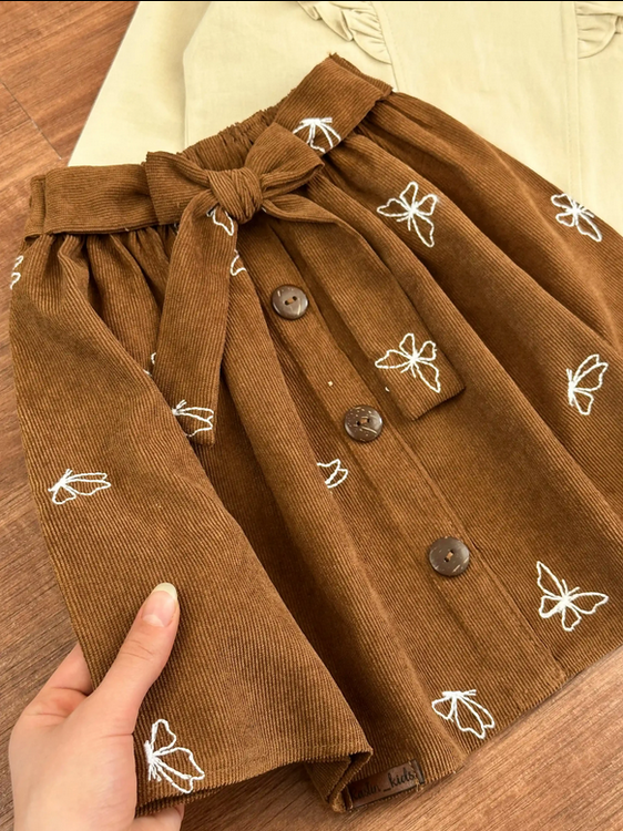 شومیز دامن پروانه 4 تا 11 سال