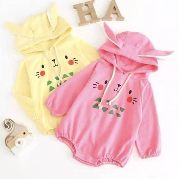 سرهمی هودی 3 تا 9 ماه مدل کلاه خرگوشی