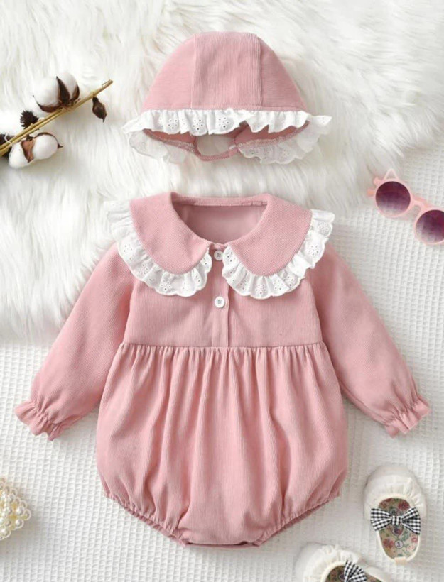 ست بادی با کلاه دخترانه 9 تا 18 ماه