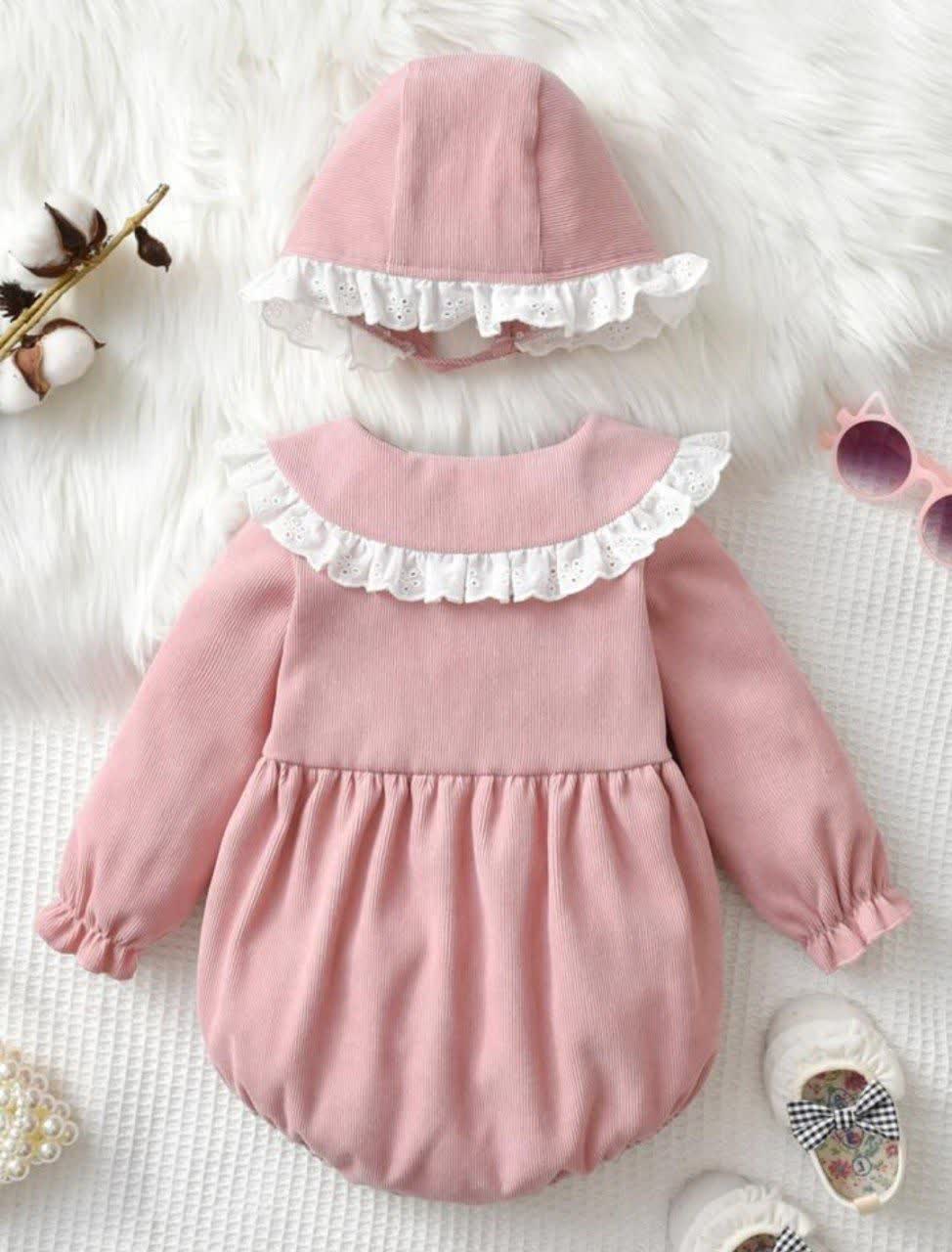 ست بادی با کلاه دخترانه 9 تا 18 ماه