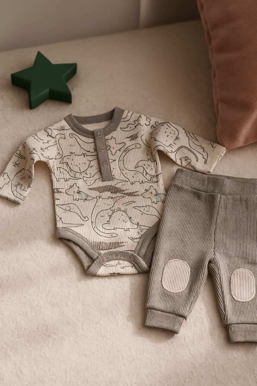 ست بادی و شلوار نوزادی تا 12 ماه