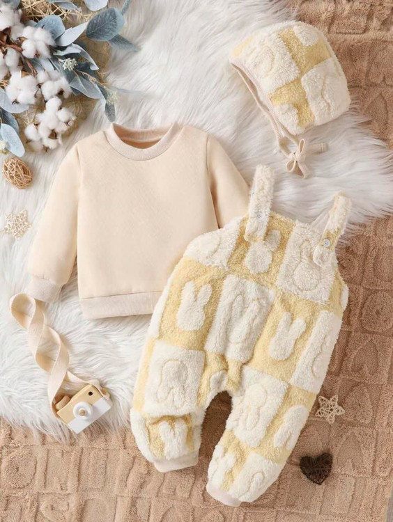 سه تیکه بلوز بیلر کلاه تدی 3 تا 24 ماه