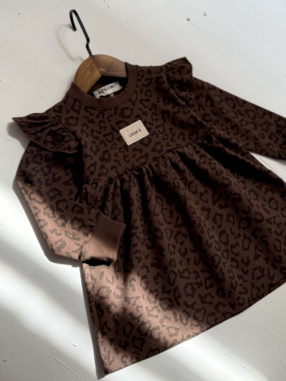 پیراهن دورس پلنگی دخترانه 2 تا 7 سال